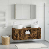 Bathroom Cabinet Set 4 pcs Smoked Oak Engineered Wood 3406547