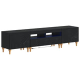 3 Piece LED TV Cabinet Black Engineered Wood 3416496