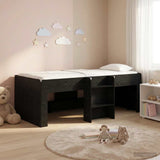 Kids'High Bed Frame 2 pcs Black Oak 203 x 101.1 x 68.5 cm 3422548