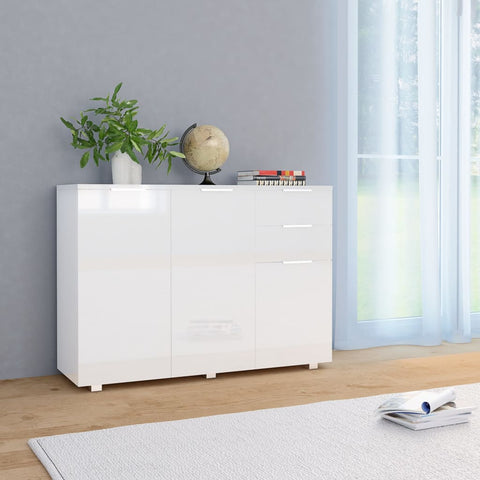 Sideboard High Gloss White 107x35x80.5 cm 283718
