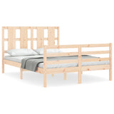 ZNTS Bed Frame without Mattress 120x200 cm Solid Wood 3194111