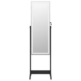 Mirror Jewellery Cabinet with LED Lights Free Standing Black 353263