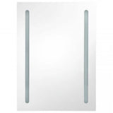 LED Bathroom Mirror Cabinet White and Oak 50x13x70 cm 326500