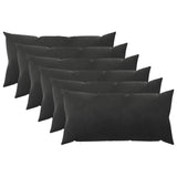Cushion with Pillow HEERLEN 6 pcs Black Velvet 925298