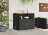 Cabinet Black 70 x 50 x 87 cm Polyester and Roly Ratten 42026912