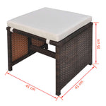 5 Piece Outdoor Dining Set with Cushions Poly Rattan Brown 42600