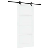 Sliding Door 93 x 211 cm Engineered Wood White and Black 3450122