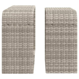 Storage Shelves 2 pcs Light Grey Poly Rattan 366188