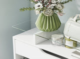 Shoe Storage Cabinet, Shoe Cupboard with Slide Out Drawer, 2 Flip Doors, Tempered Glass Top and T3398P343313