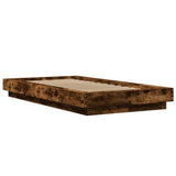 Bed Frame with LED Lights without Mattress Smoked Oak 75x190cm 3281158
