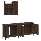 ZNTS 3 Piece Bathroom Furniture Set Brown Oak Engineered Wood 3214794