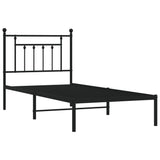 Metal Bed Frame without Mattress with Headboard Black 90x200cm 353530