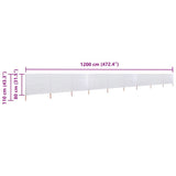 Wind Screen Sand White Non-woven fabric and wood 1200 x 80 cm 47186