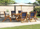 7 Piece Garden Dining Set Solid Wood Acacia and Textilene 3279298