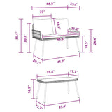 Garden Dining Set 2 pcs Black Poly Rattan 3328646