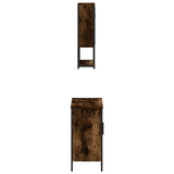 2 Piece Bathroom Furniture Set Smoked Oak Engineered Wood 3214662
