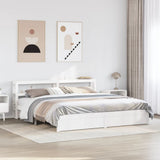 Bed Frame with Headboard without Mattress White 180x200 cm Super King 3306002