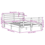 Bed Frame with Headboard without Mattress 120x190 cm Small Double 3306841