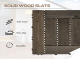 12" x 12" Interlocking Deck Tiles, Pack of 27 Outdoor Flooring Patio Tiles-Teak-AS 46120676