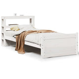 Bed Frame with Headboard without Mattress White 75x190 cm Small Single 3306006