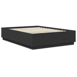 Bed Frame with Headboard Black 150 x 200 cm Engineered Wood 3408062