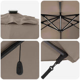 Umbrella Taupe 352 x 251 x 265 cm Polyester and Aluminium 42003330