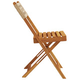 Bistro Chair Set of 2 Beige Solid acacia wood, poly rattan 367677