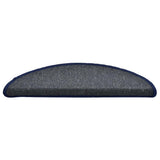 Stair mats 15 pcs 56 x 17 x 3 cm Non-Slip Dark Grey and Blue 322364