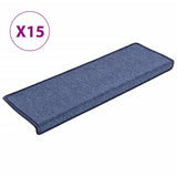 Stair Mats 15 pcs 65x21x4 cm Blue Rectangular Edge 134574
