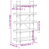 Bookcase 5-Tier Grey Sonoma 100x33x180.5 cm Engineered Wood 837700