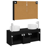 Bathroom Furniture Set 4 pcs Black Oak 3407024