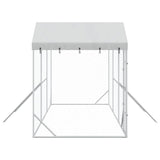 Outdoor Dog Kennel with Roof Silver 6x2x2.5 m Galvanised Steel 3190467