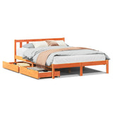 Bed Frame without Mattress Wax Brown 140x200 cm Solid Wood Pine 3301493