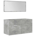 ZNTS 4 Piece Bathroom Furniture Set Concrete Grey Engineered Wood 3324900