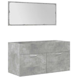 ZNTS 4 Piece Bathroom Furniture Set Concrete Grey Engineered Wood 3324900