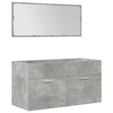 4 Piece Bathroom Furniture Set Concrete Grey Engineered Wood 3324900