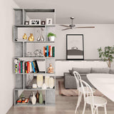 Book Cabinet/Room Divider Concrete Grey 80x24x192 cm Engineered Wood 800094