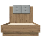 Bed Frame with LED Artisian Oak 80 x 200 cm Engineered Wood 3429668