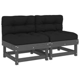 Middle Sofa Grey Solid pine wood, Oxford fabric, PP cotton Standard 825459