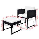 9 Piece Outdoor Dining Set with Cushions Poly Rattan Black 42762