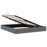Storage Bed with Mattress Dark Grey 193 x 203 cm Fabric 3370061