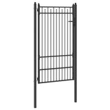 Fence Gate HORST 100 x 175 cm Metal Black Lockable 42034067