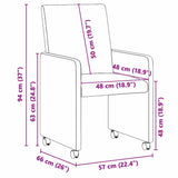 Dining Chairs with Wheels 2 pcs Black 57 x 66 x 94 cm 42017823