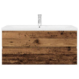 Sink Cabinet with Built-in Basin and Faucet Old Wood 3328937