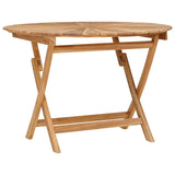 Folding Garden Table Natural 110 x 75 cm Solid Teak Wood 42028987