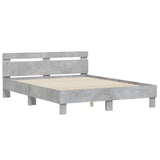 Bed Frame Concrete grey Engineered wood Double Durable 3207437