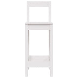 Bar Chair Set of 2 White Solid pine wood Large Durable 822143