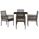 Garden Dining Set 5 pcs Brown Poly rattan 3334926