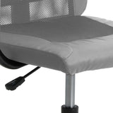 Office Chair Grey Mesh Fabric and Faux Leather 353024