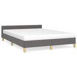 Bed Frame without Mattress Dark Grey 180x200cm Super King Fabric 349894